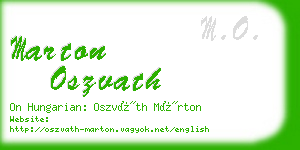 marton oszvath business card